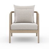 Numa Outdoor Chair in Venao Grey with Washed Brown Frame