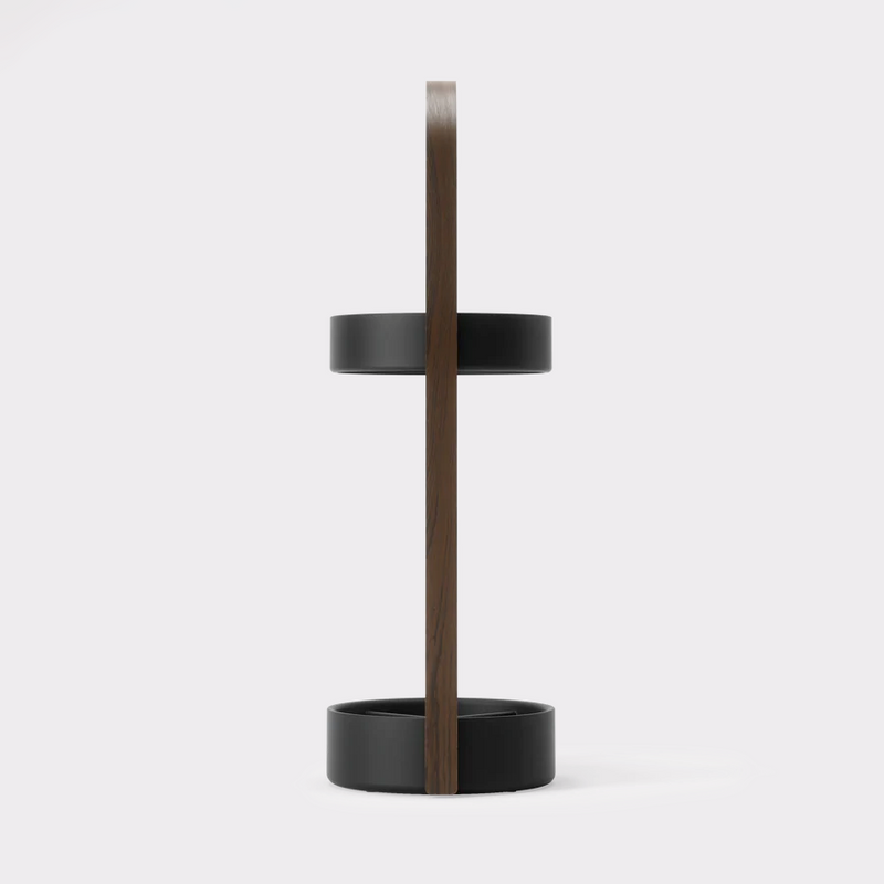 Bellwood Umbrella Stand in Black and Walnut