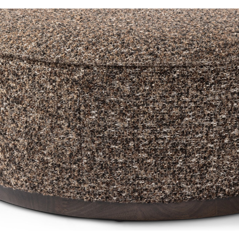 Sinclair Large Round Ottoman in Ivan Granite