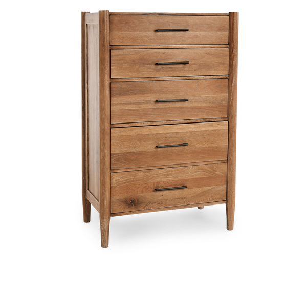 Fabio 5 Drawer Chest in Natural Wood