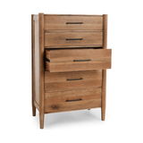 Fabio 5 Drawer Chest in Natural Wood