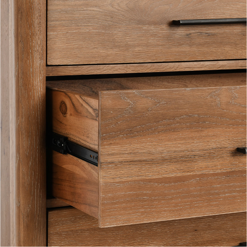 Fabio 5 Drawer Chest in Natural Wood