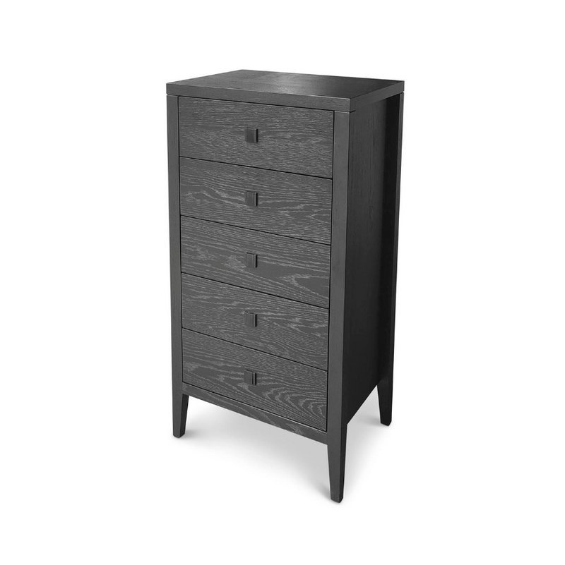 Hara 5 Drawer Tall Dresser in Black