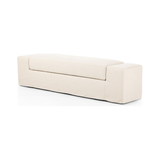 Wide Arm Slipcover Accent Bench in Brussels Natural Fabric