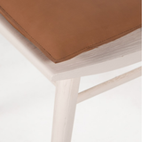 Lewis Windsor Chair in Off White + Whiskey Saddle Cushion