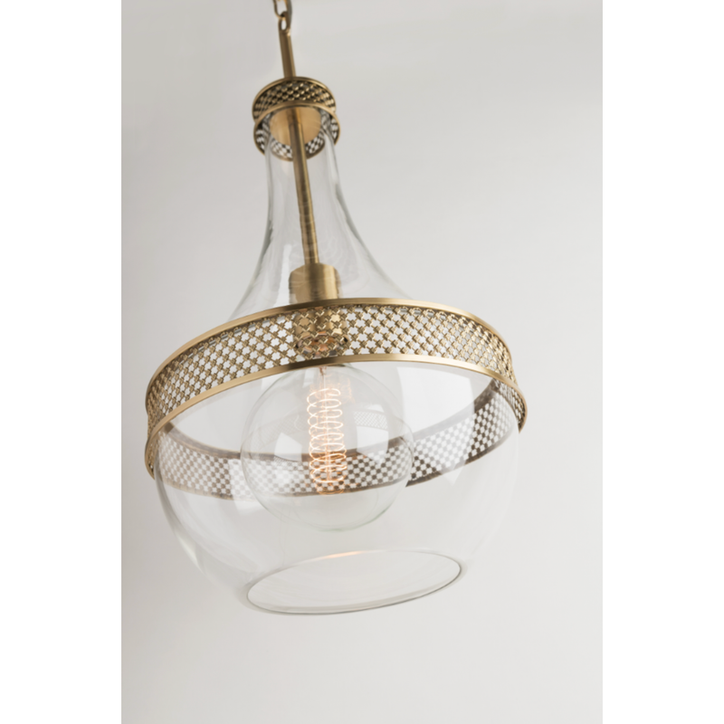 Hagen Aged Brass Pendant Light - Large