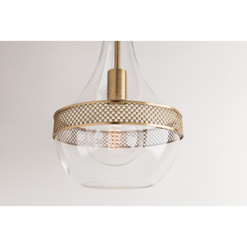 Hagen Aged Brass Pendant Light - Large