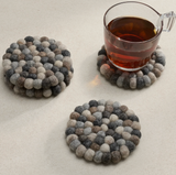 Modwool Felt Coaster in Taupe/White - Set of 4