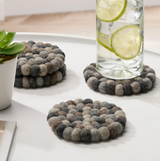 Modwool Felt Coaster in Taupe/White - Set of 4