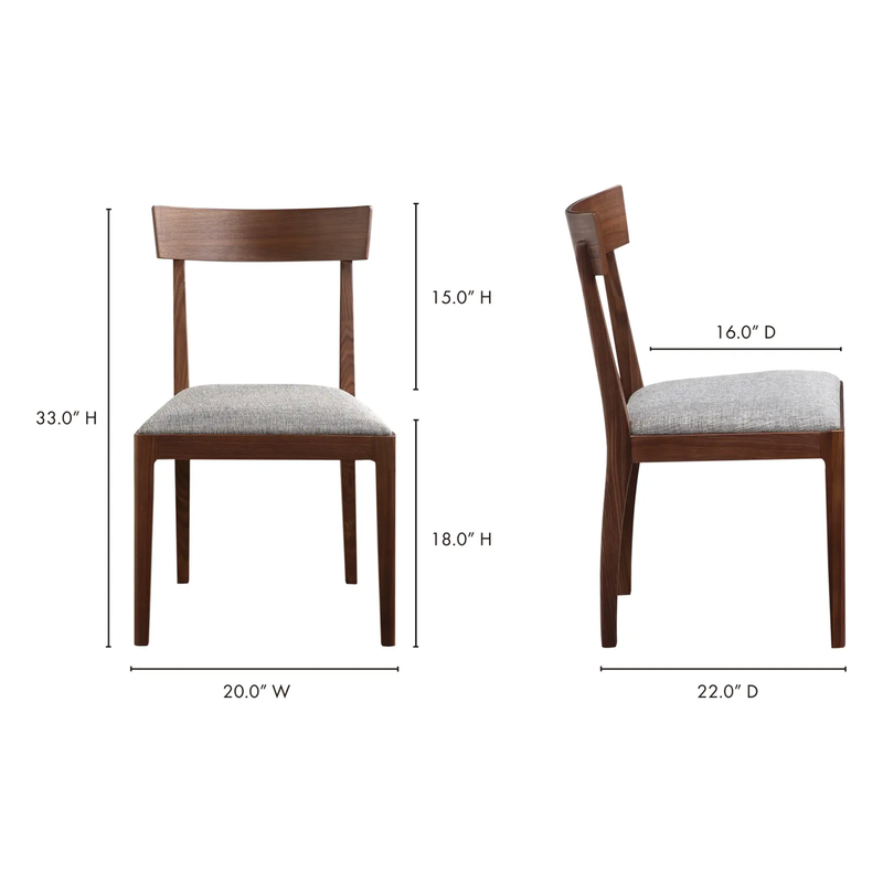 Leone Dining Chair in Walnut - Set Of Two