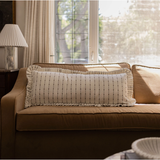 Ruffle Bolster Embroidered Cushion