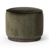 Sinclair Round Ottoman in Surrey Olive