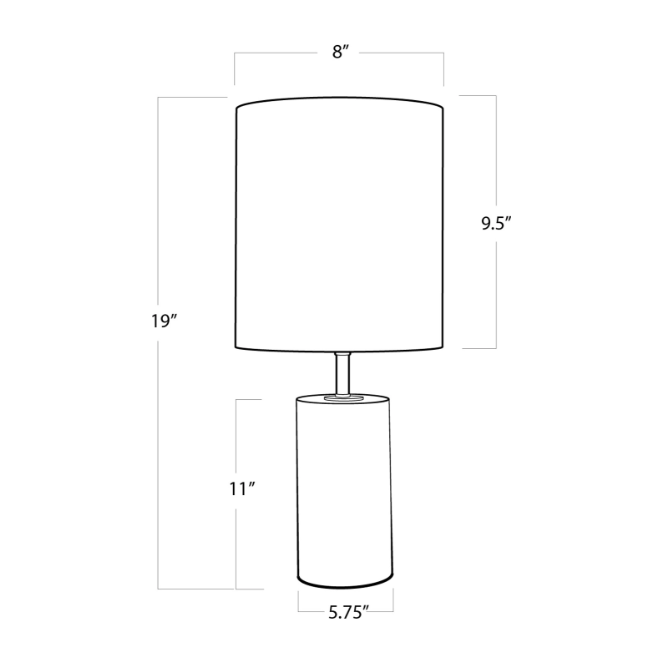 Jade and Brass Mini Cylinder Lamp