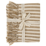 Bengal Stripe Hammam Hand Towels S/2, Warm Sand
