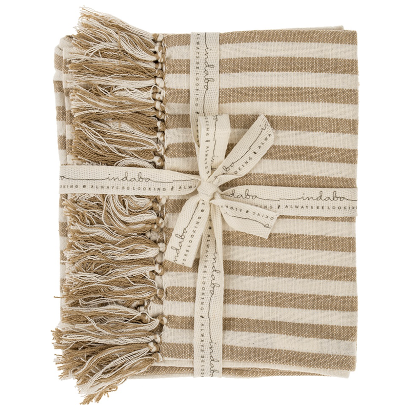 Bengal Stripe Hammam Hand Towels S/2, Warm Sand