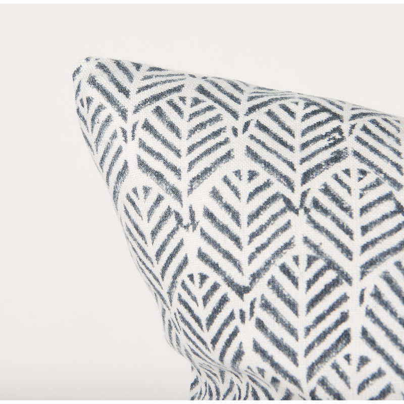 Janelle Cushion in Cream and Indigo