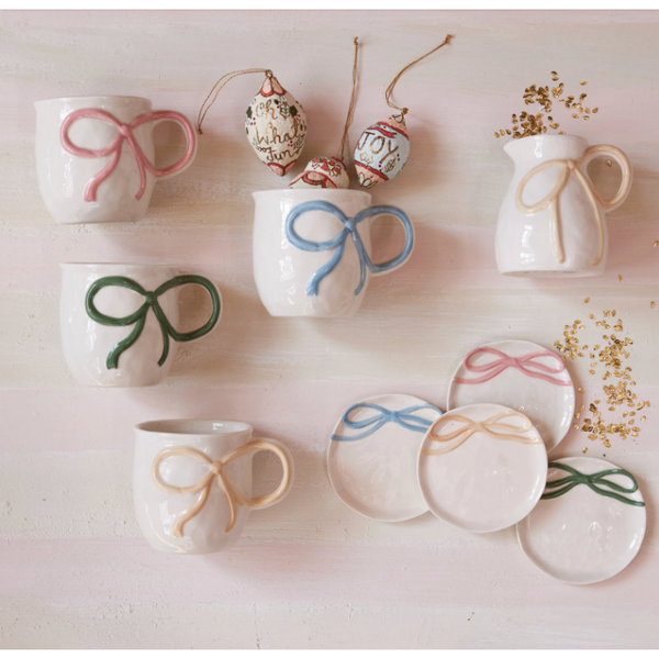 Stoneware Mug with Bow Handle