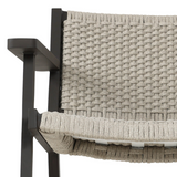 Delano Outdoor Metal Chair in Ivory/Dark
