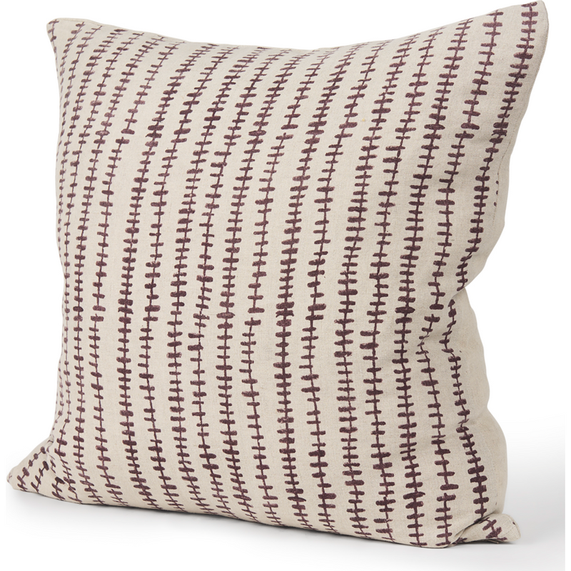 Jenna Cushion - Beige and Merlot