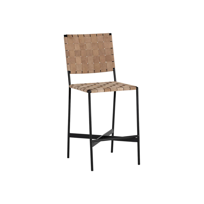 Omari Counter Stool in Sueded Light Tan