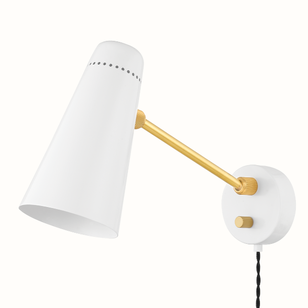 Alex Plug in Sconce in White