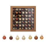 Glass Ball Ornaments, Brown & Gold Finish, Boxed Set of 49