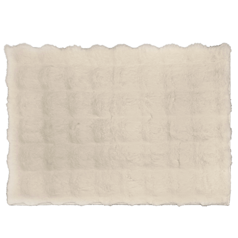 Luxe Sculpted Rabbit Fur Bath Mat