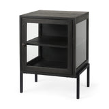 Arelius End Table in Black/Brown