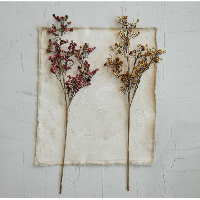 Cream & Tan Berry Stem