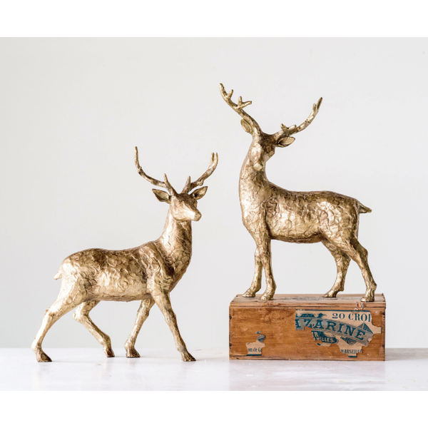Gold Standing Deer, Set of 2