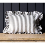 Ruffle Lumbar Pillow Olive Green