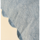 Scalloped Edge Cushion - Slate Blue 20" x 20"