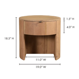 Theo One Drawer Nightstand -Natural