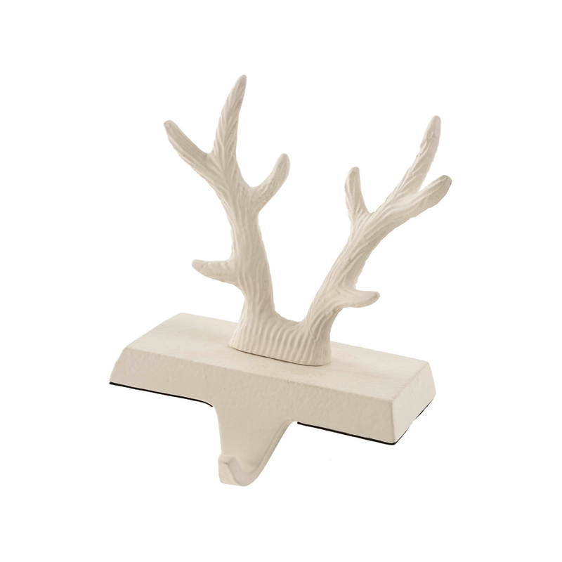 Antler Stocking Holder in White