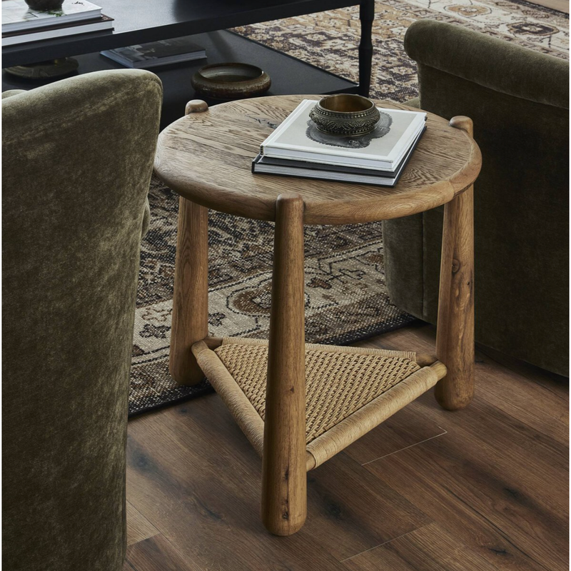 Salvador End Table in Aged Smoked Oak