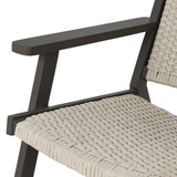 Delano Outdoor Metal Chair in Ivory/Dark