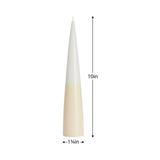 Prime Conical Two-Tone Candle in White/Ivory