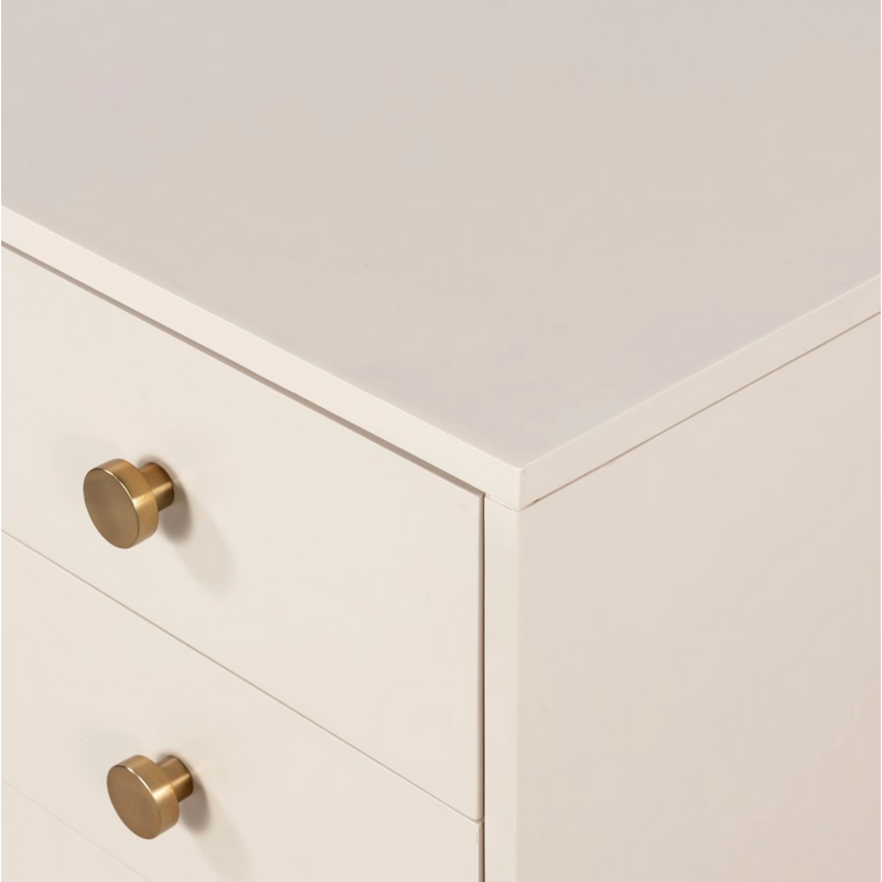 Van 3 Drawer Nightstand in Alabaster