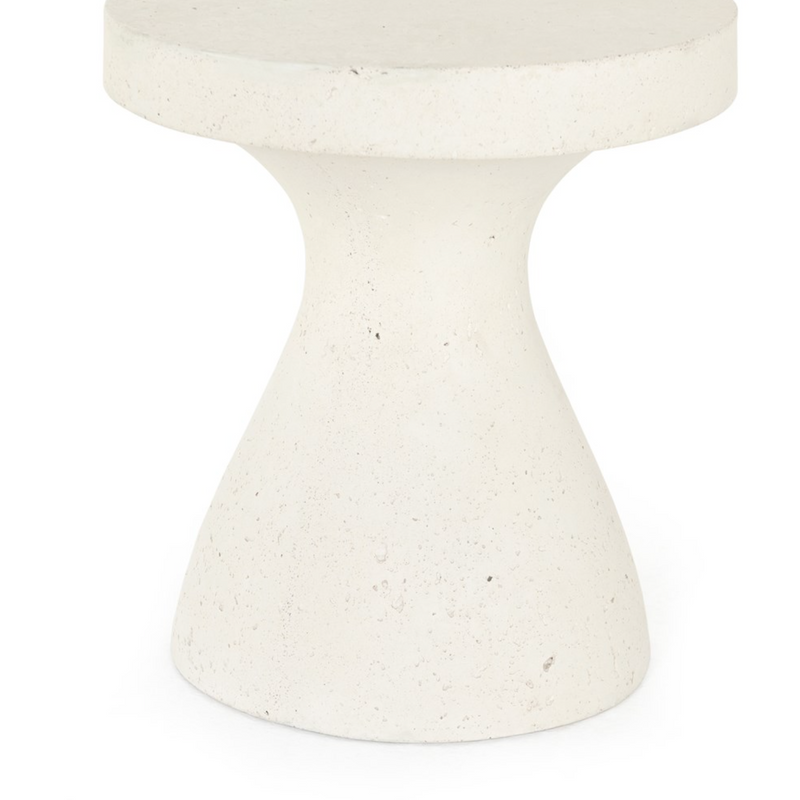 Koda Outdoor End Table in Textured White
