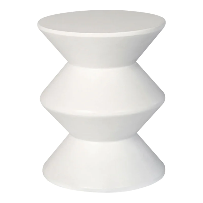 Concrete Inverted Side Table - White