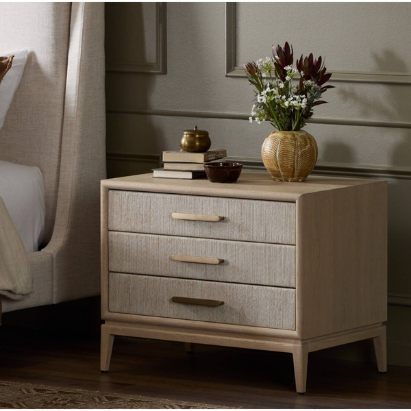 Rosenell Closed Nightstand in Natural Oak Veneer