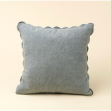Scalloped Edge Cushion - Slate Blue 20" x 20"
