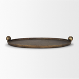 Jianna Oval Tray in Antique Gold