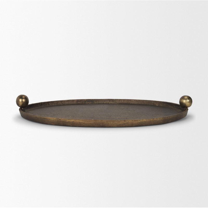 Jianna Oval Tray in Antique Gold