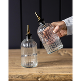 Olive Oil & Vinegar Glass Scallop Fluted Bottle