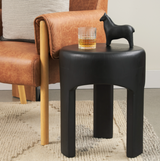 Riya Solid Black Wooden Stool