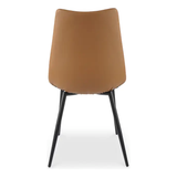 Alibi Dining Chair in Tan Faux Leather - Set Of Two