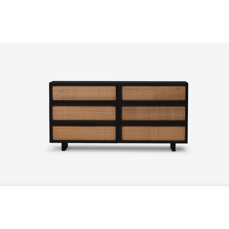 Stadium Double Dresser in Black Oak