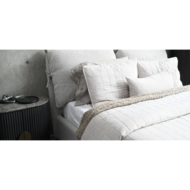Plume Bed - Oat Tweed
