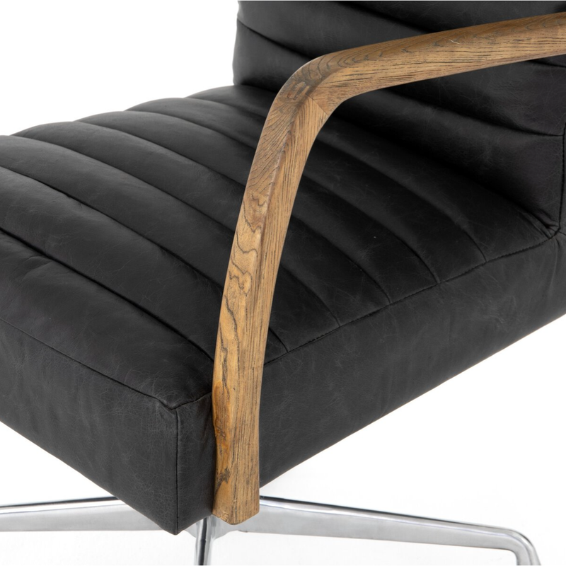 Bryson Channeled Desk Chair in Durango Smoke